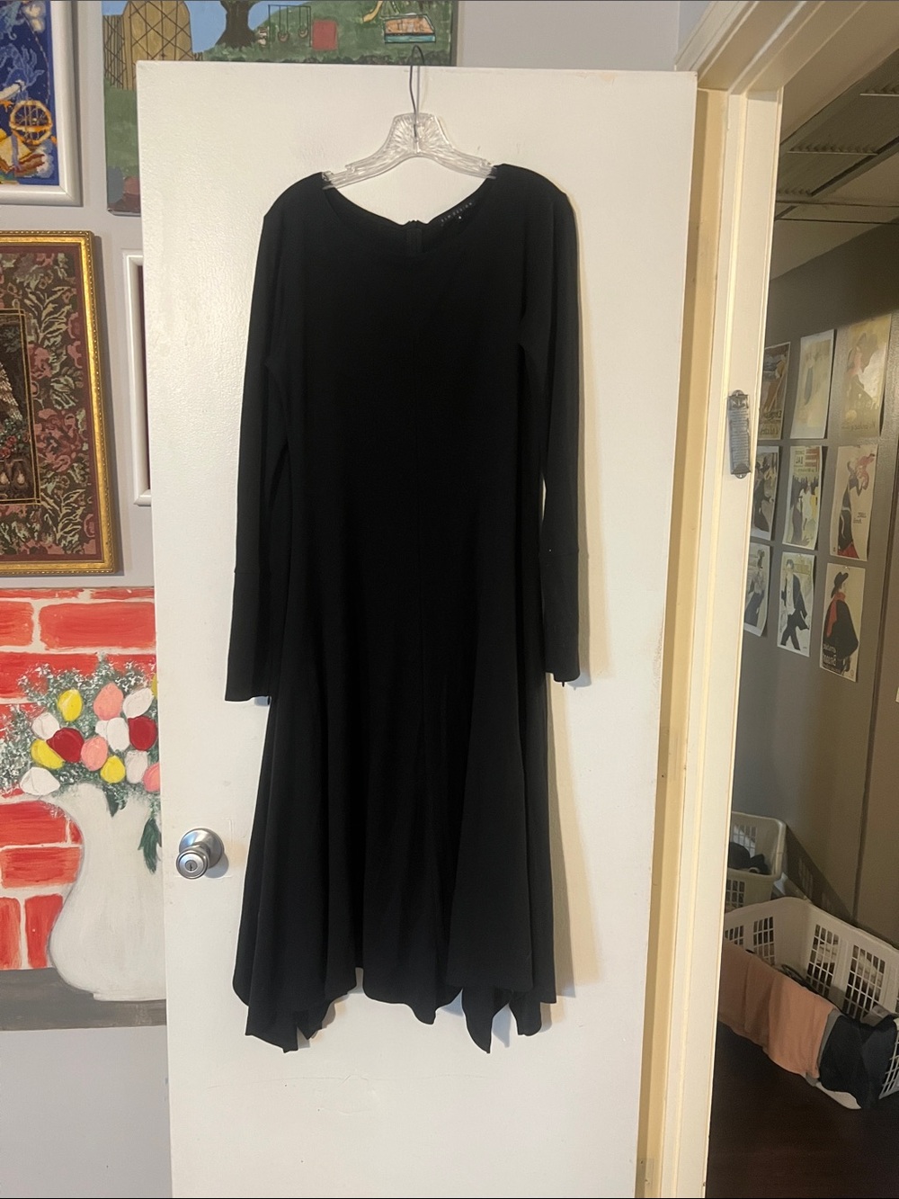 Elm Design long sleeve black dress. Back zip closure. Zip sleeve. Elm size 4